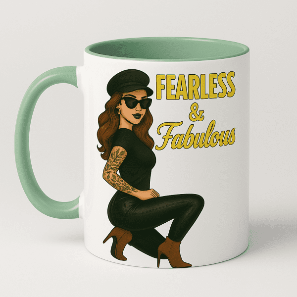 fearless fabulous šalica s mint ručkom