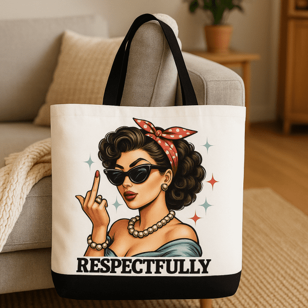 Platnena torba s printom “Respectfully”