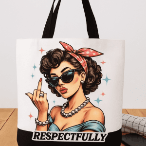 Platnena torba s printom “Respectfully”